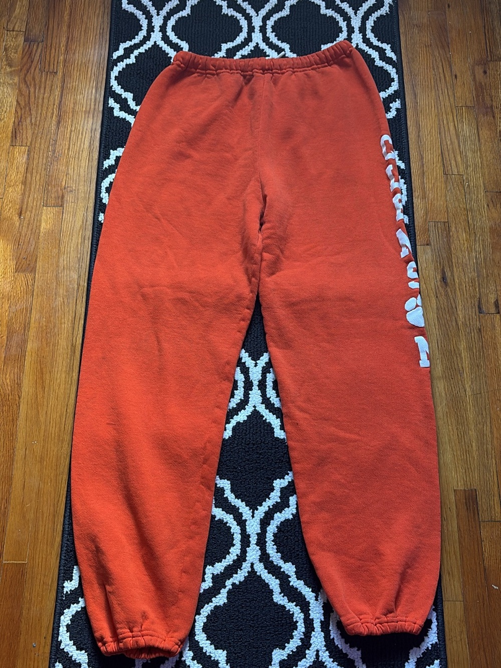 Russell Athletic Orange Men's Sweatpants with Side Logo